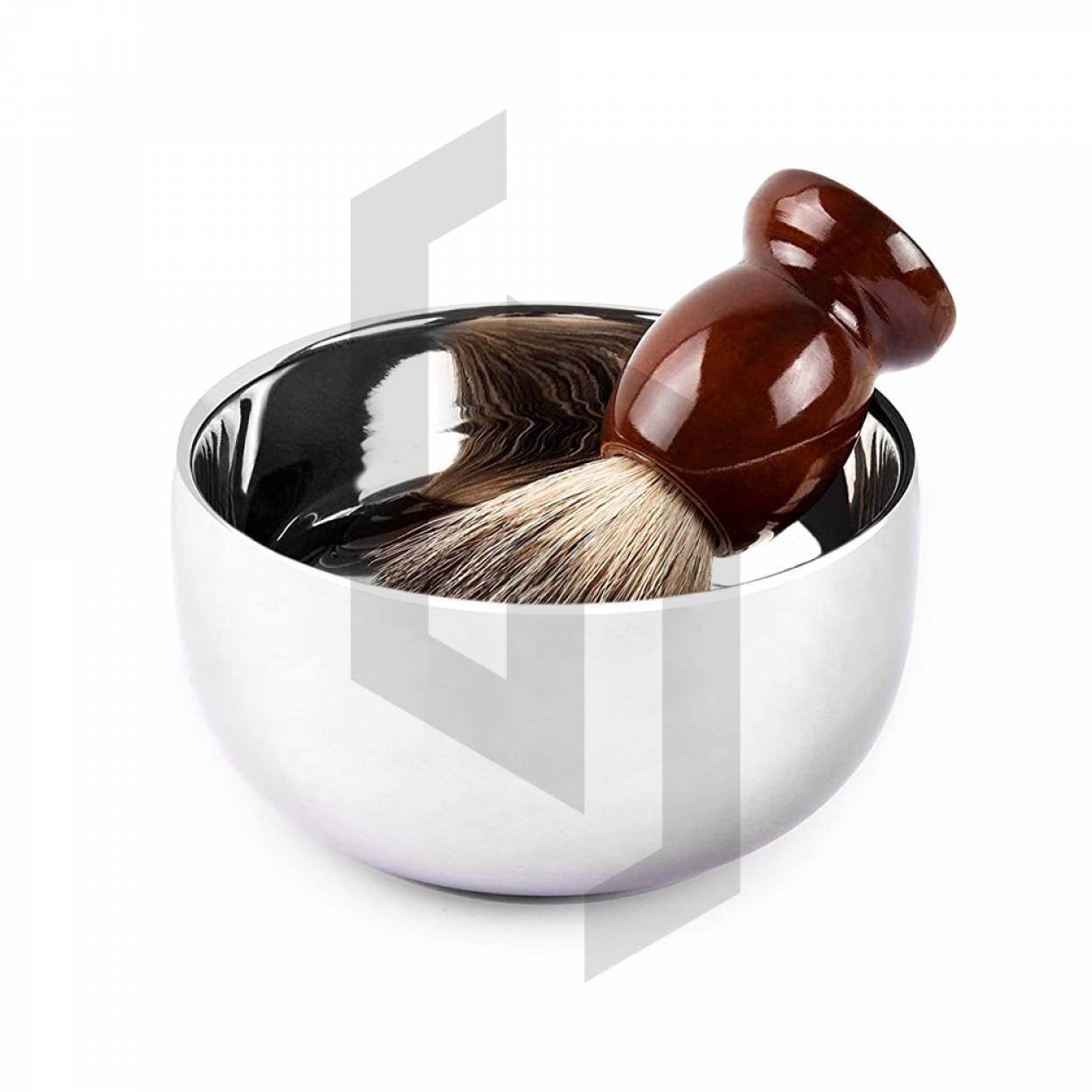 Shaving Bowl With Cover In Stainless Steel 